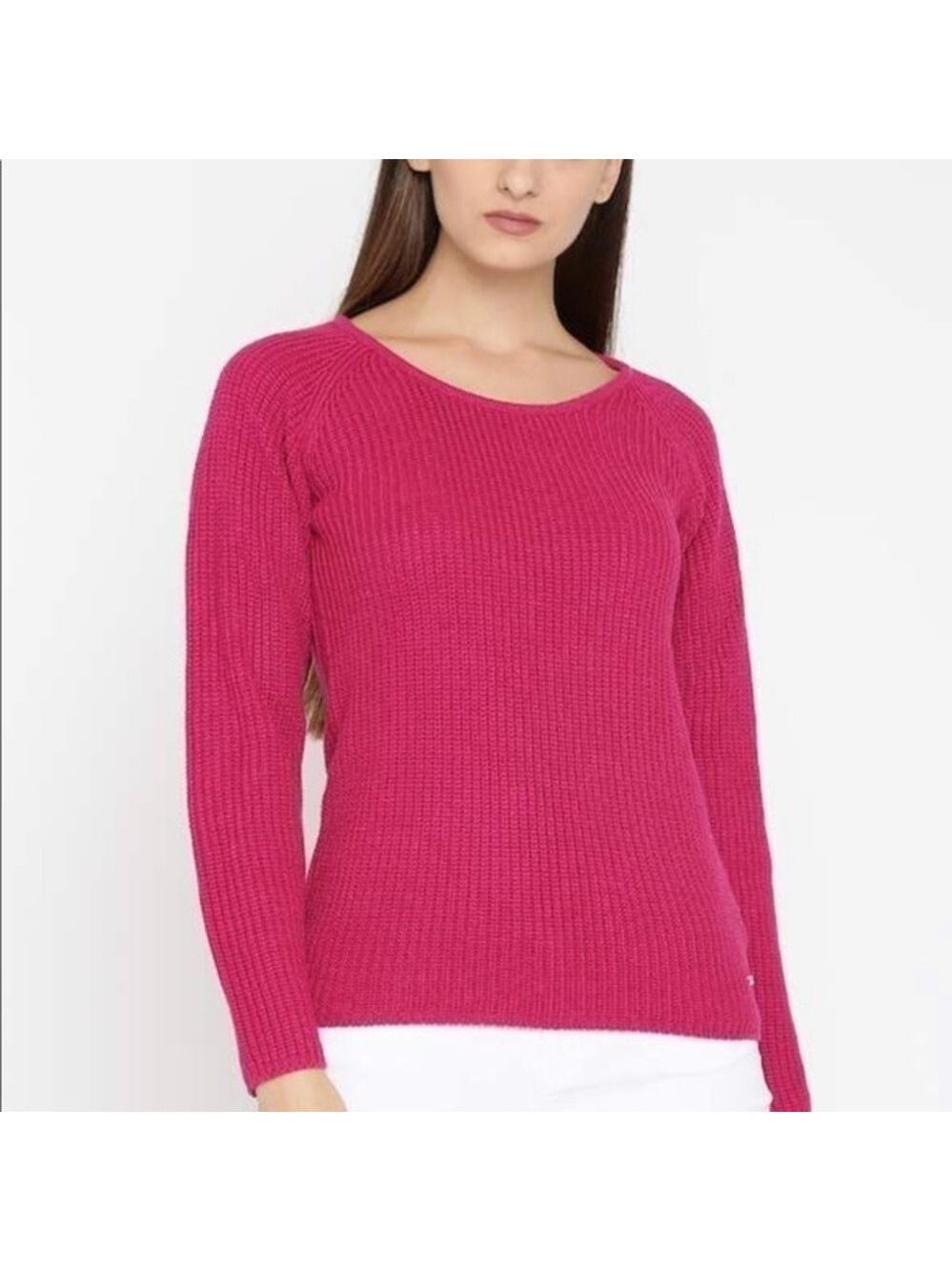 AMERICAN Eagle Outfitters pink waffle sweater S